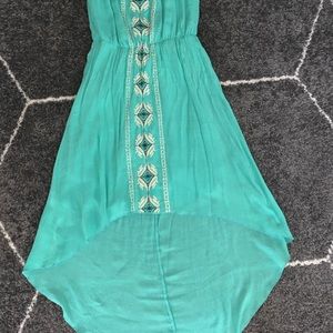 💛Trixxi Aztec Green Strapless Dress